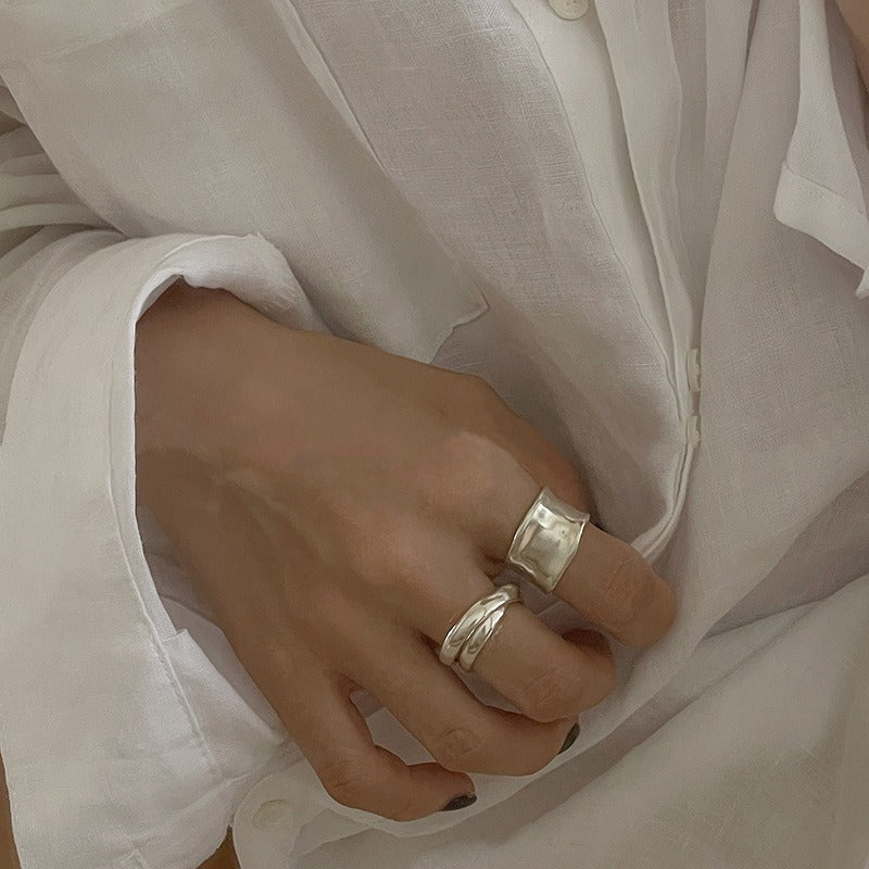 Louna – Irregular Gold and Silver Boho Rings
