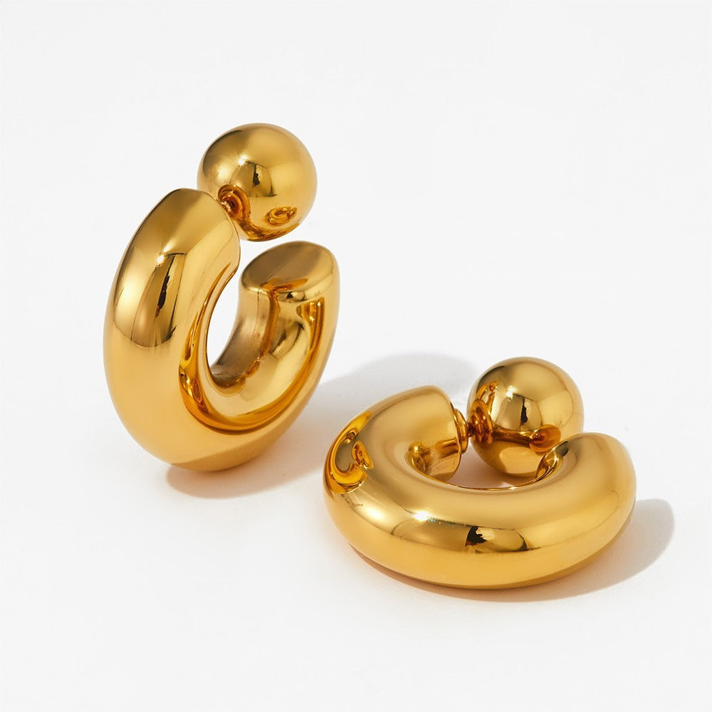 Ayla – Thick gold color hoops