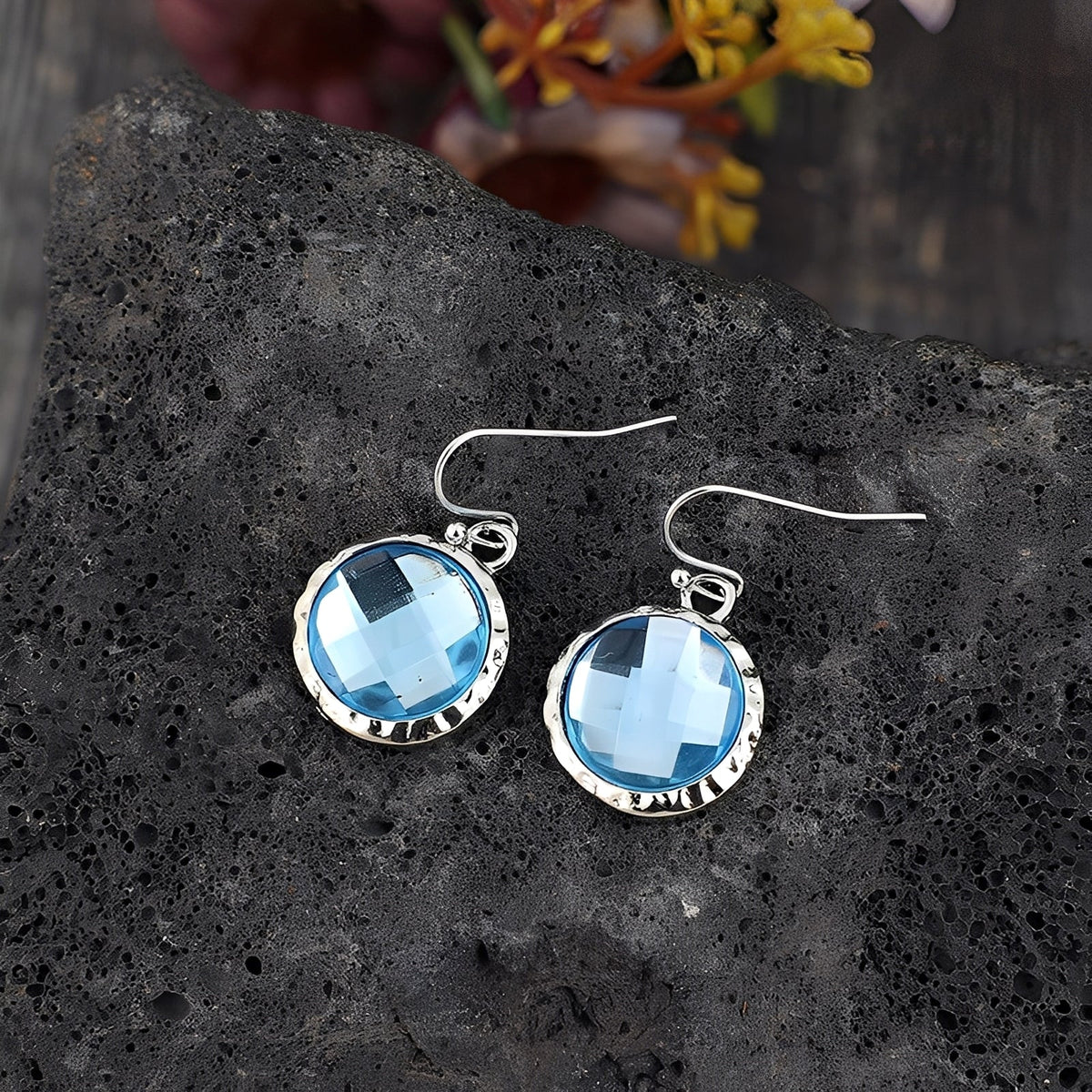 Azura – Vintage Blue Crystal Earrings