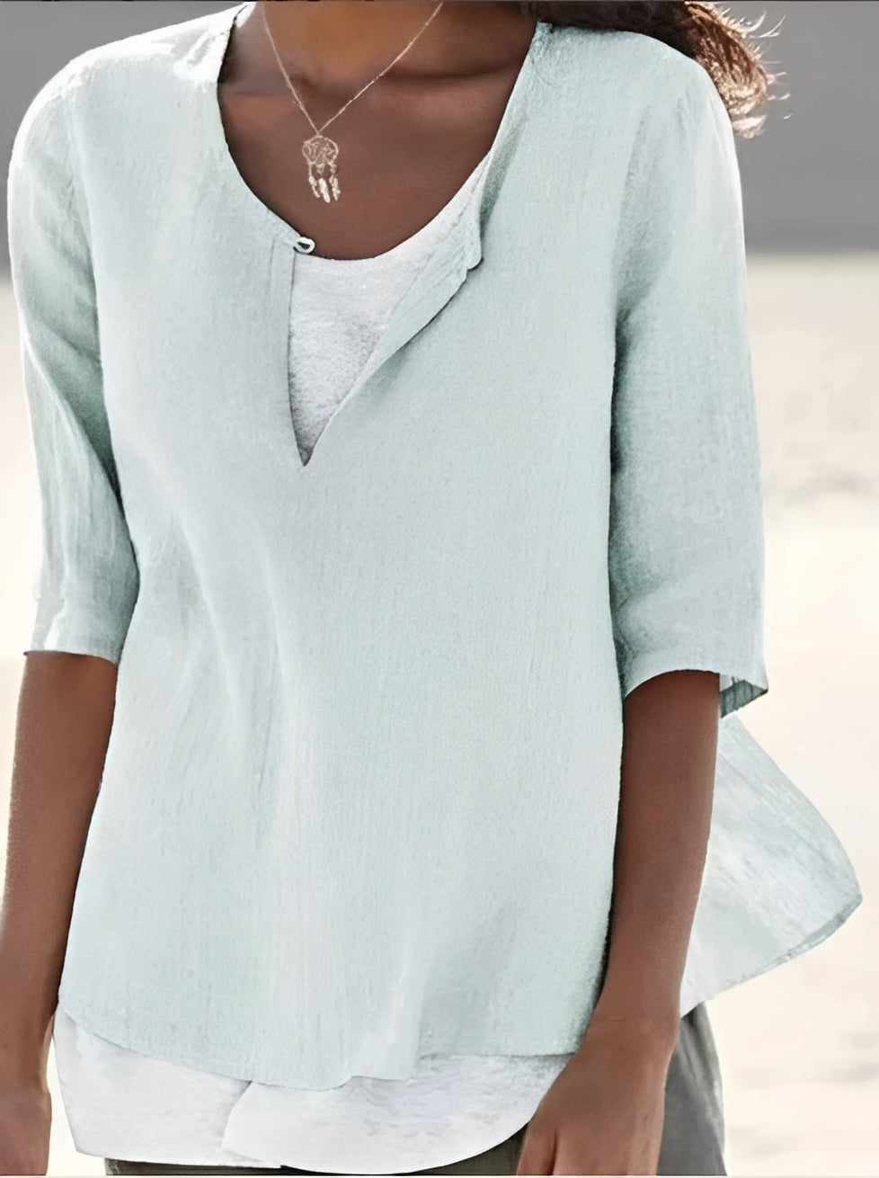 Shania - Trendy blouse with a layered-look for women