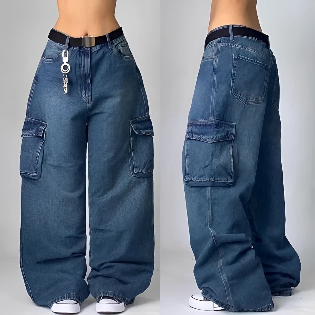 Elsie - Trendy Loose Cargo Jeans