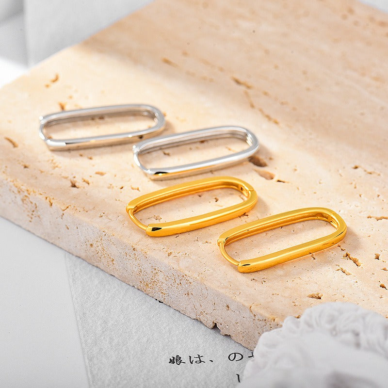 Laura – Retro Box-Shaped Huggie Earrings