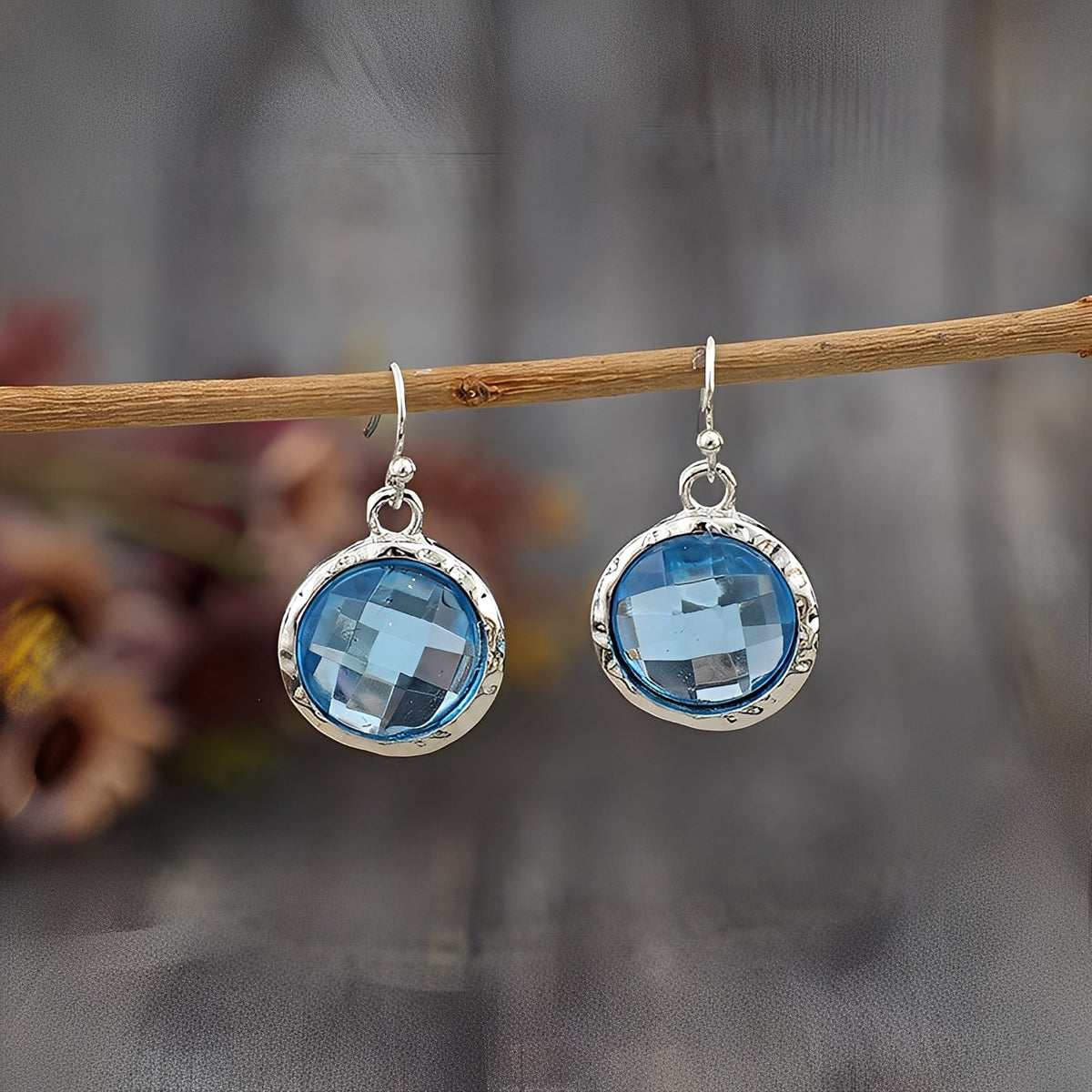 Azura – Vintage Blue Crystal Earrings