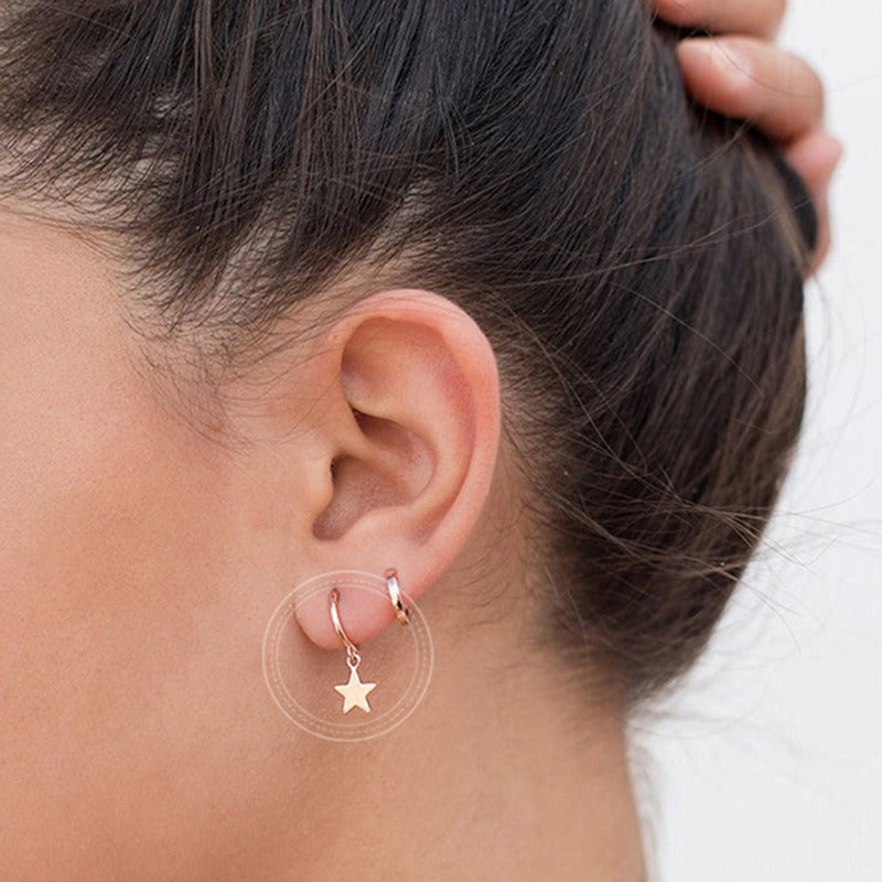 Stellia – Star earrings with five points in gold