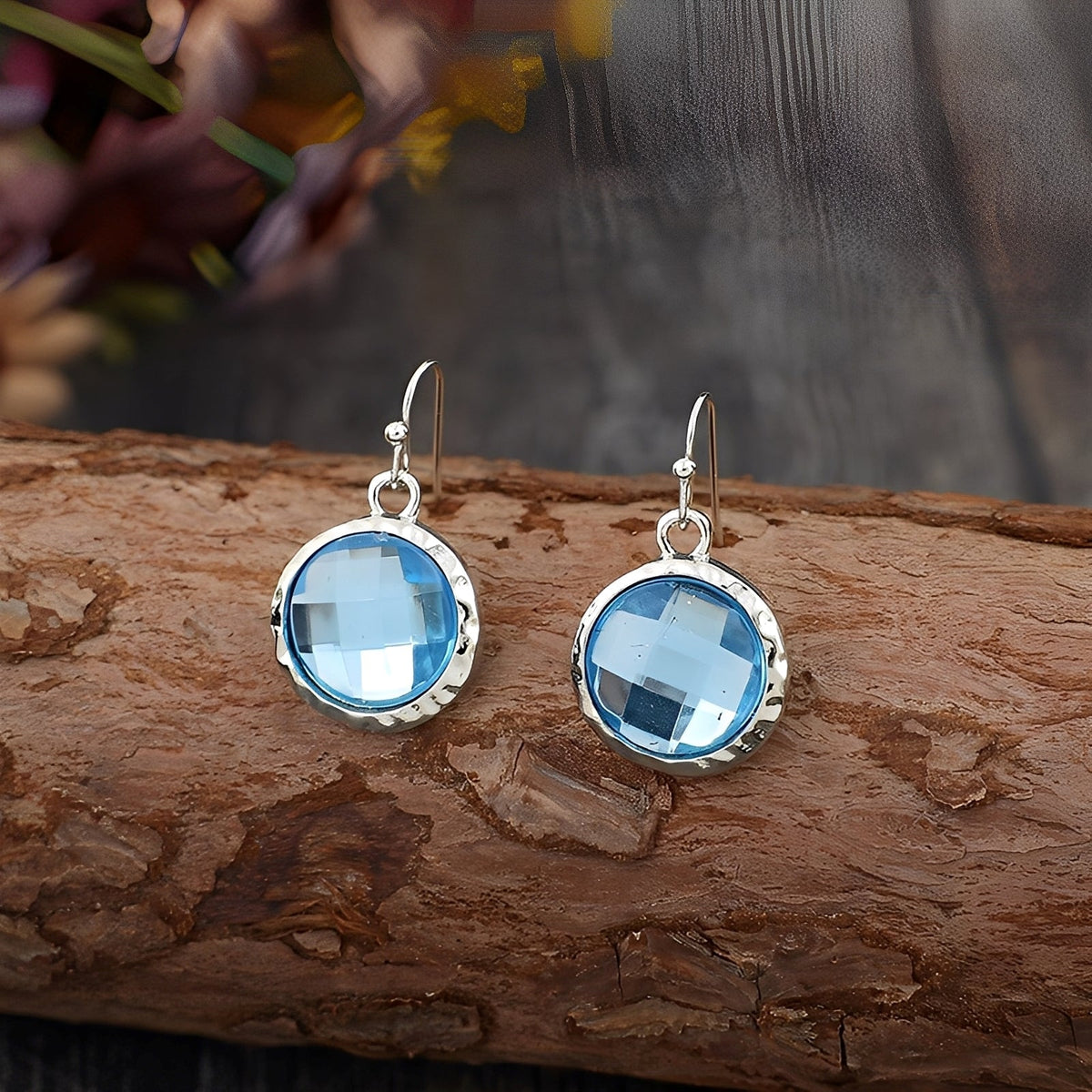Azura – Vintage Blue Crystal Earrings