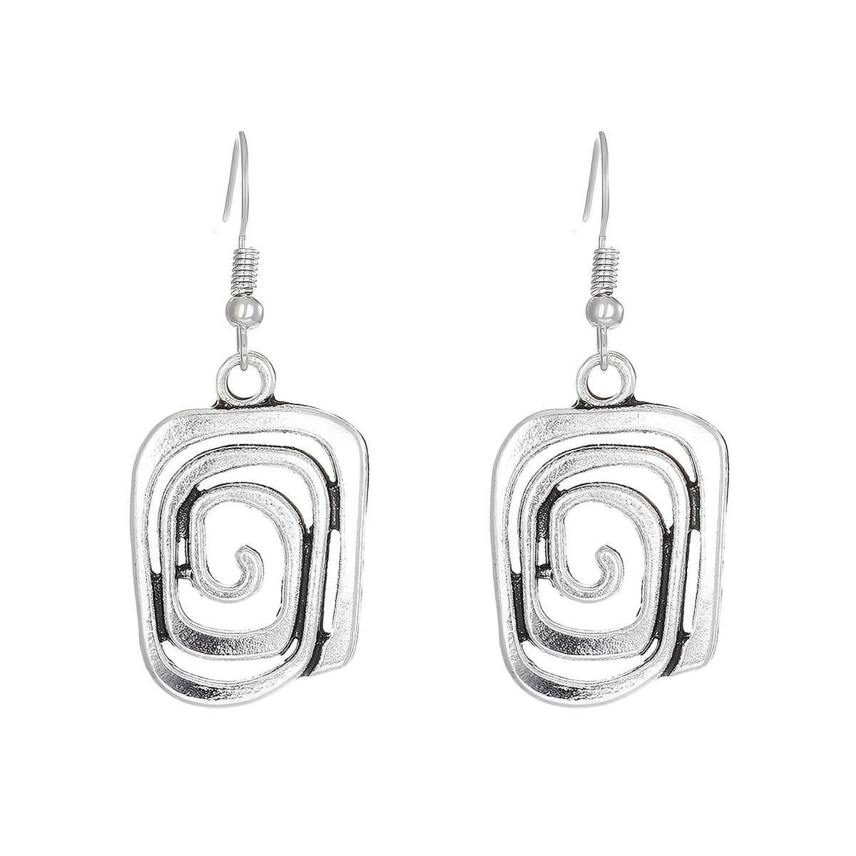 Kaia – Boho Earrings in Silver with Spiral Design
