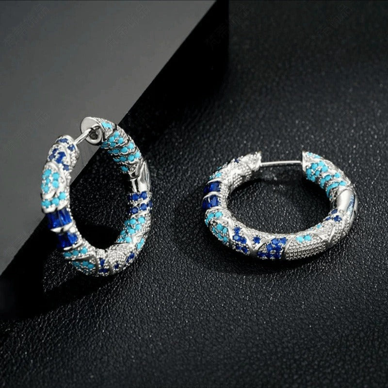 Naelle – Blue cubic zirconia hoops
