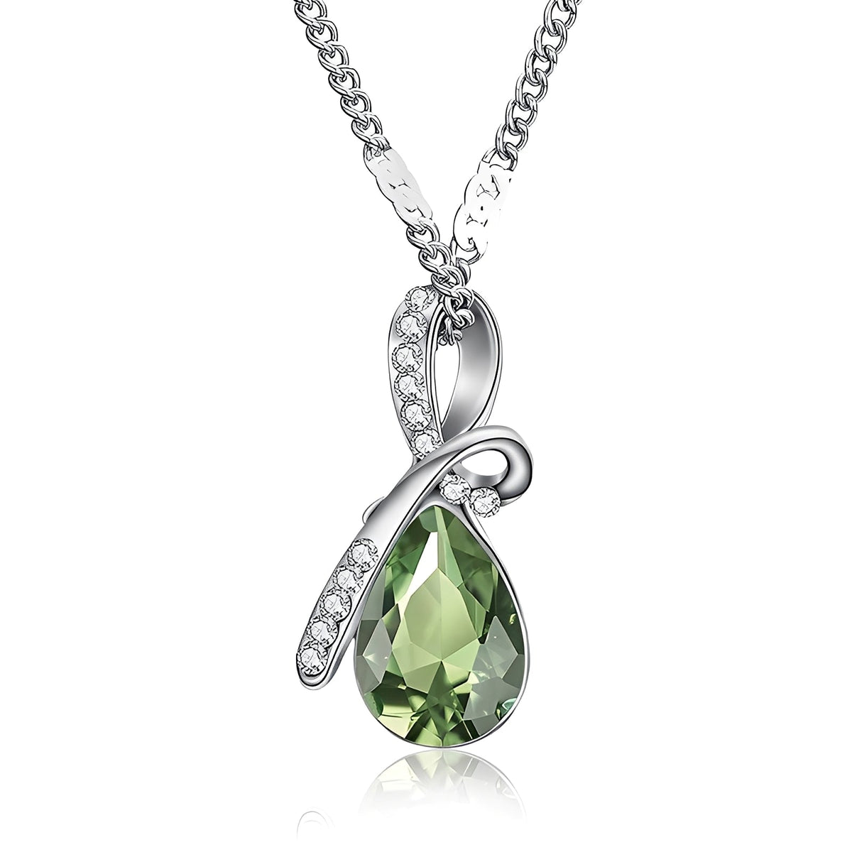 Pilar – Bright Crystal Necklace in White Gold