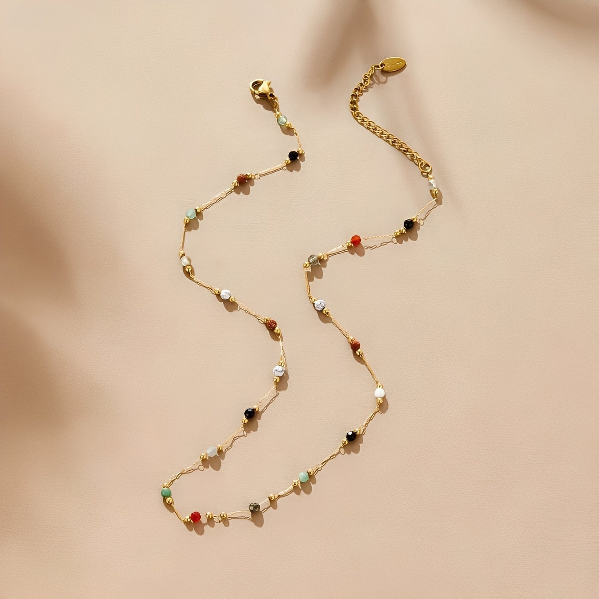 Malou – Colorful Link Collar with Pearls