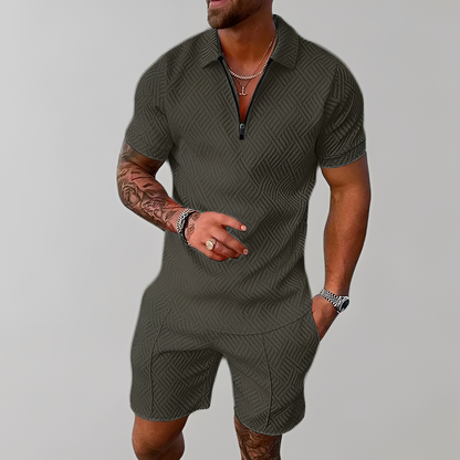 Edwin - Stylish set of polo shirt and shorts for men