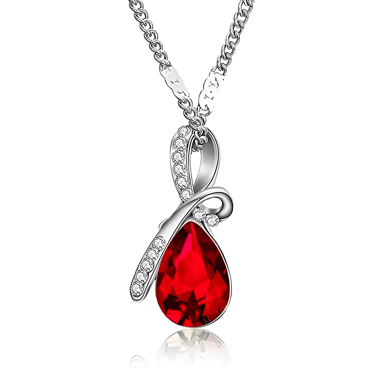 Pilar – Bright Crystal Necklace in White Gold