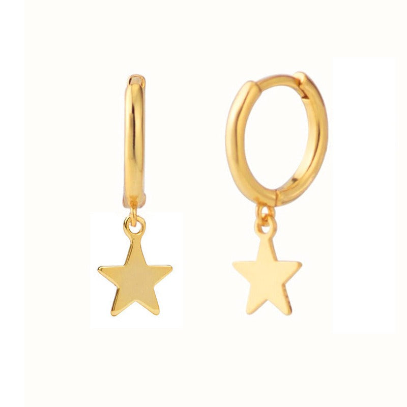 Stellia – Star earrings with five points in gold