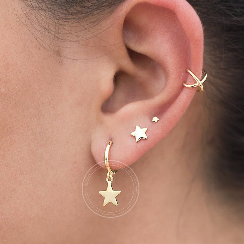 Stellia – Star earrings with five points in gold