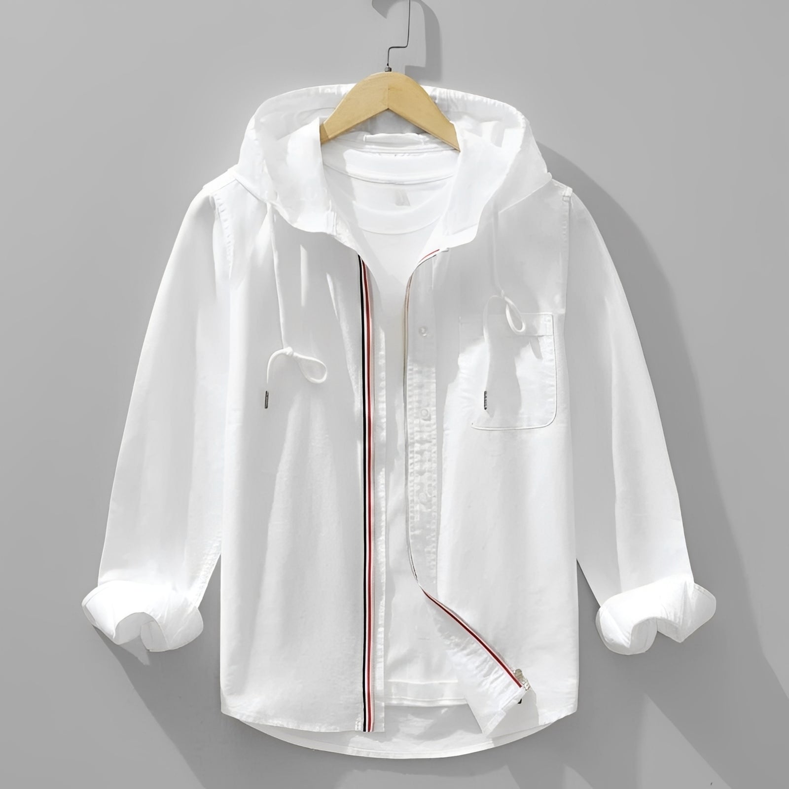 Richard - Men's relaxed hooded long-sleeve shirt