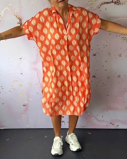 Kristina - Stylish, Loose-Fitting Dress with Lapel for Women