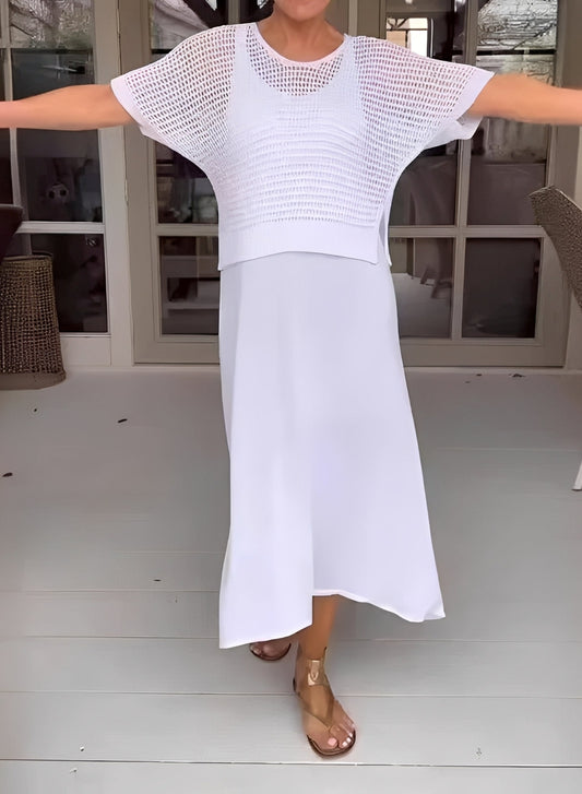 Darcie - Casual, perforated 2-piece set for women