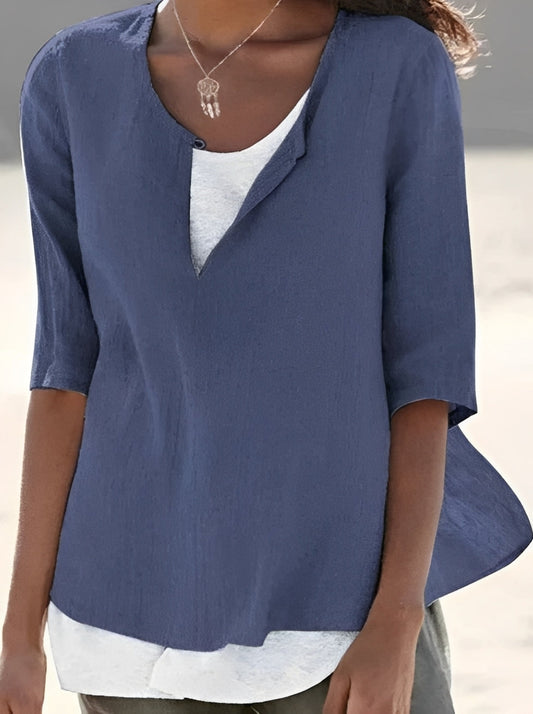 Shania - Trendy blouse with a layered-look for women
