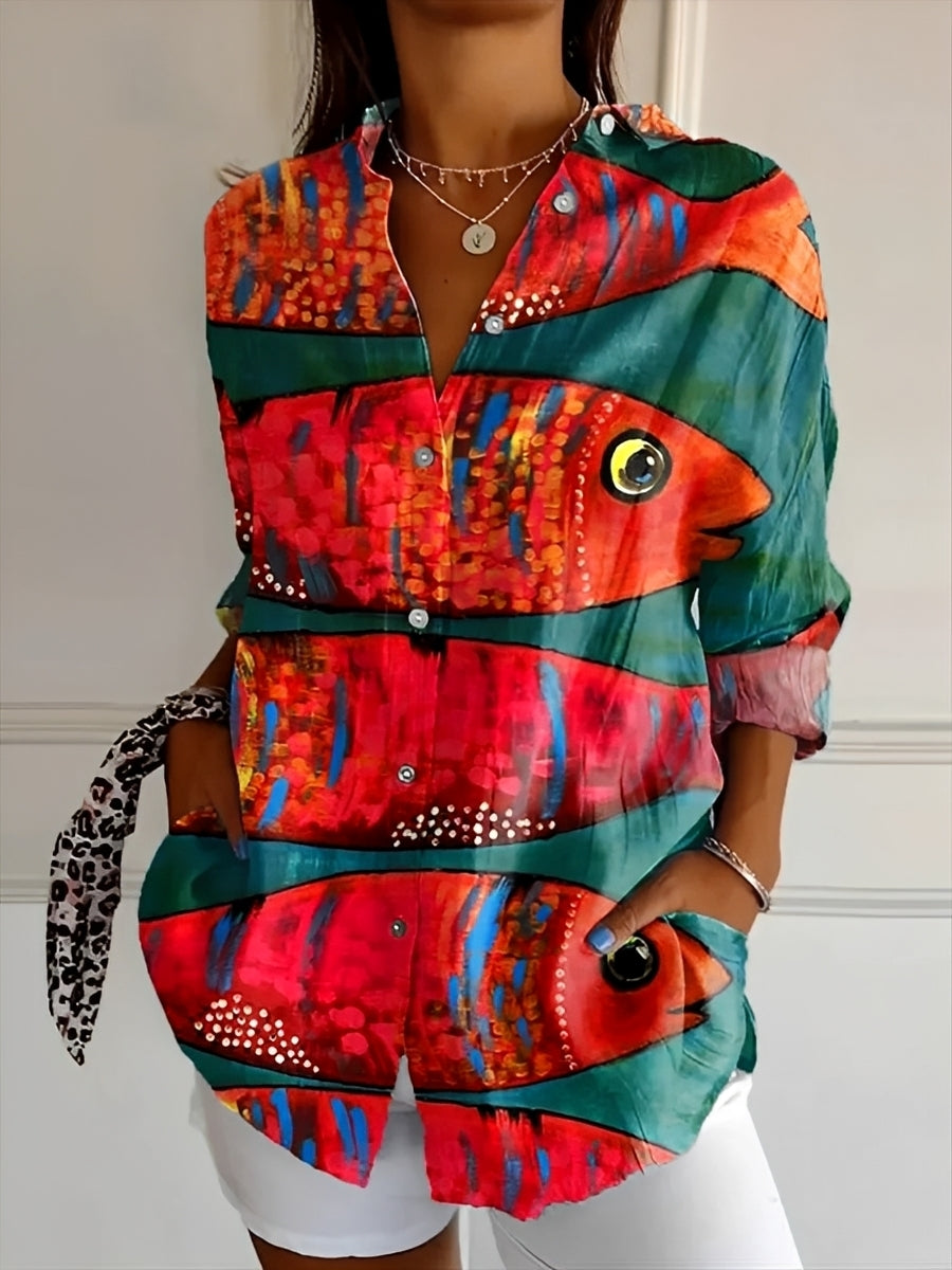 Roxanne - Stylish shirt with button placket for women