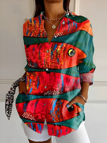 Roxanne - Stylish shirt with button placket for women