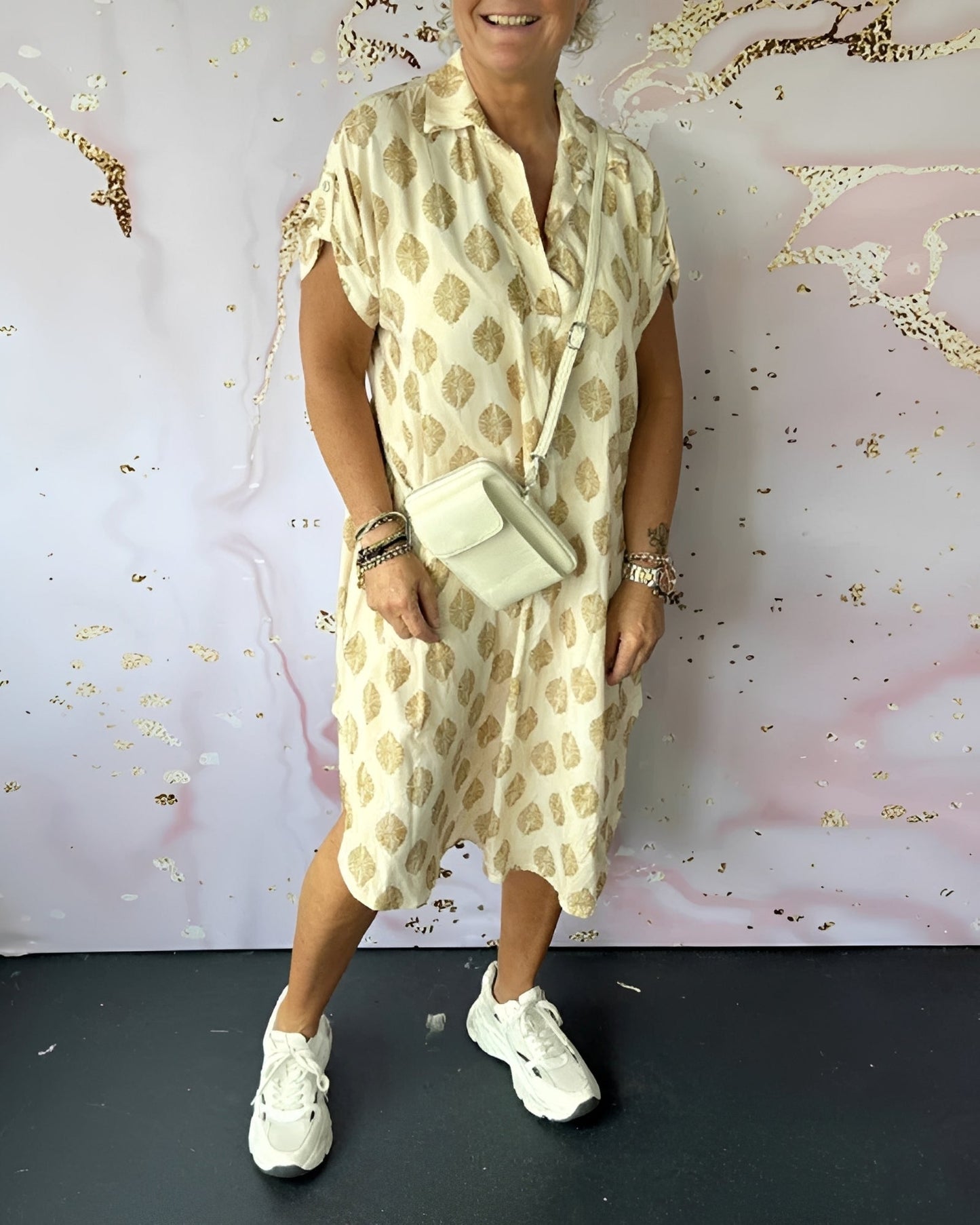 Kristina - Stylish, Loose-Fitting Dress with Lapel for Women