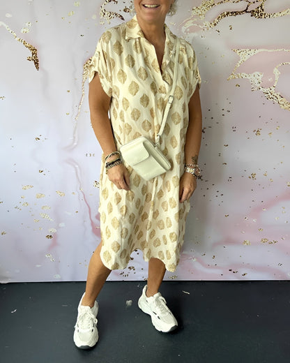 Kristina - Stylish, Loose-Fitting Dress with Lapel for Women