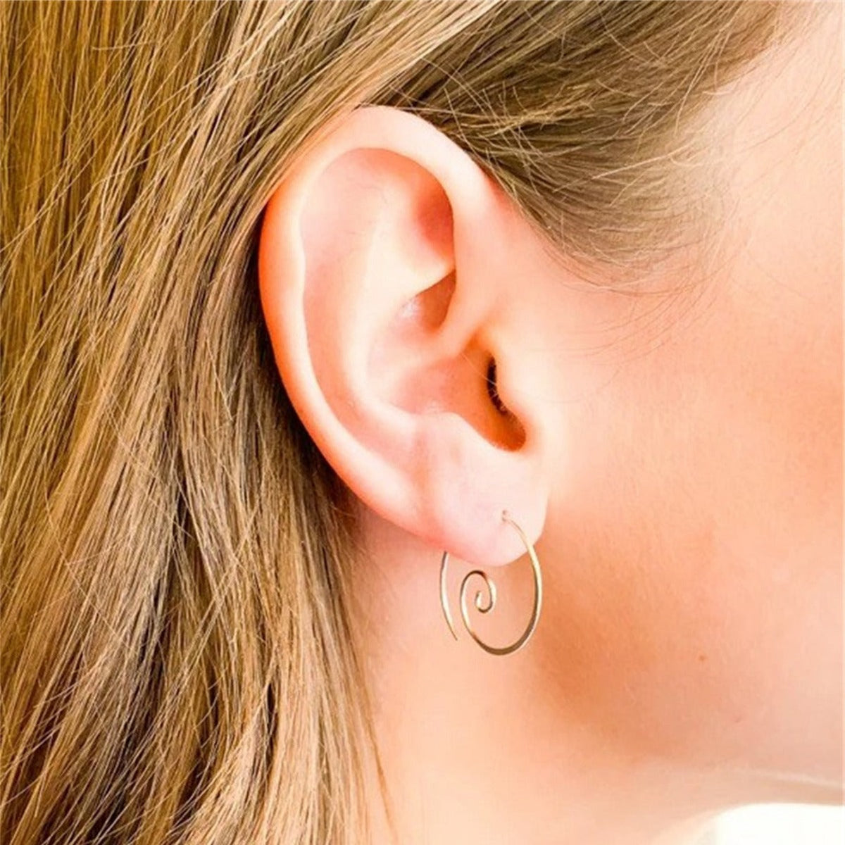 Yara – Boho Spiral Earrings in Silver
