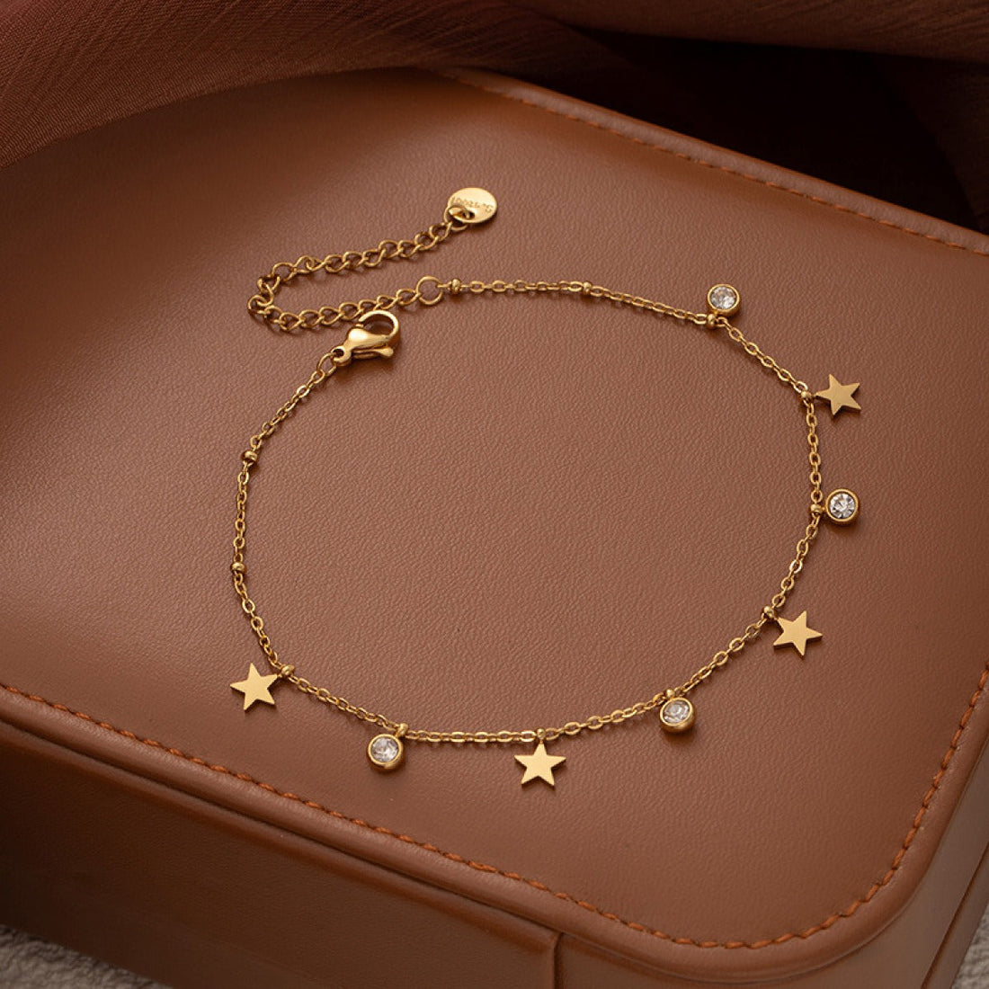 Selia – Anklet chain with multicolored stones