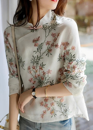 Margaret - Trendy women's floral blouse
