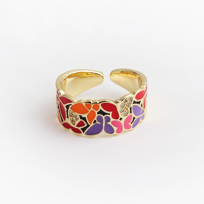 Kamille – Camille Large Ring Blue Leaf Motif