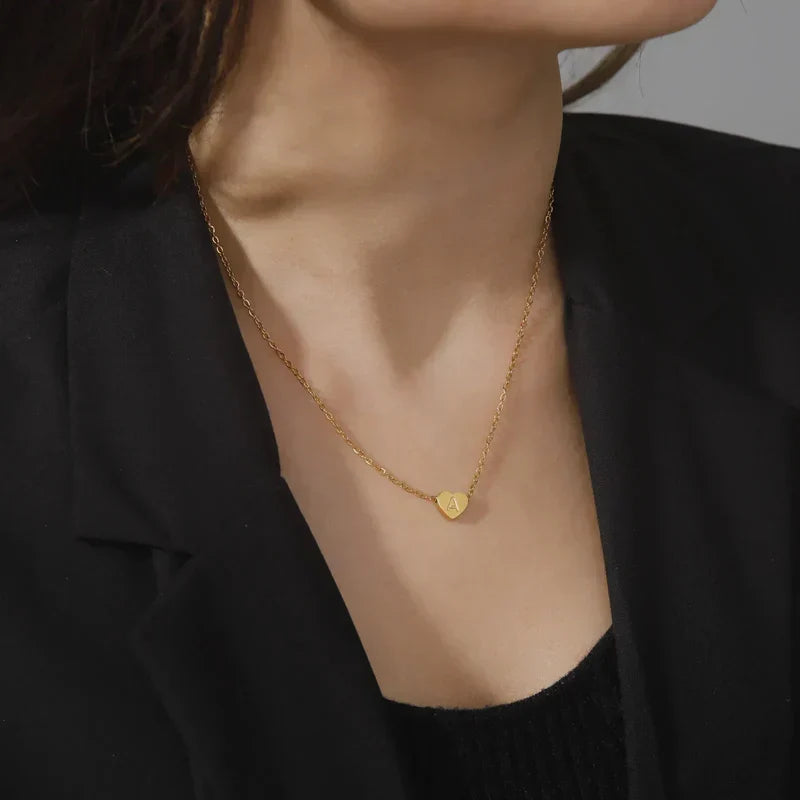 Heart - Gold Initials Necklace