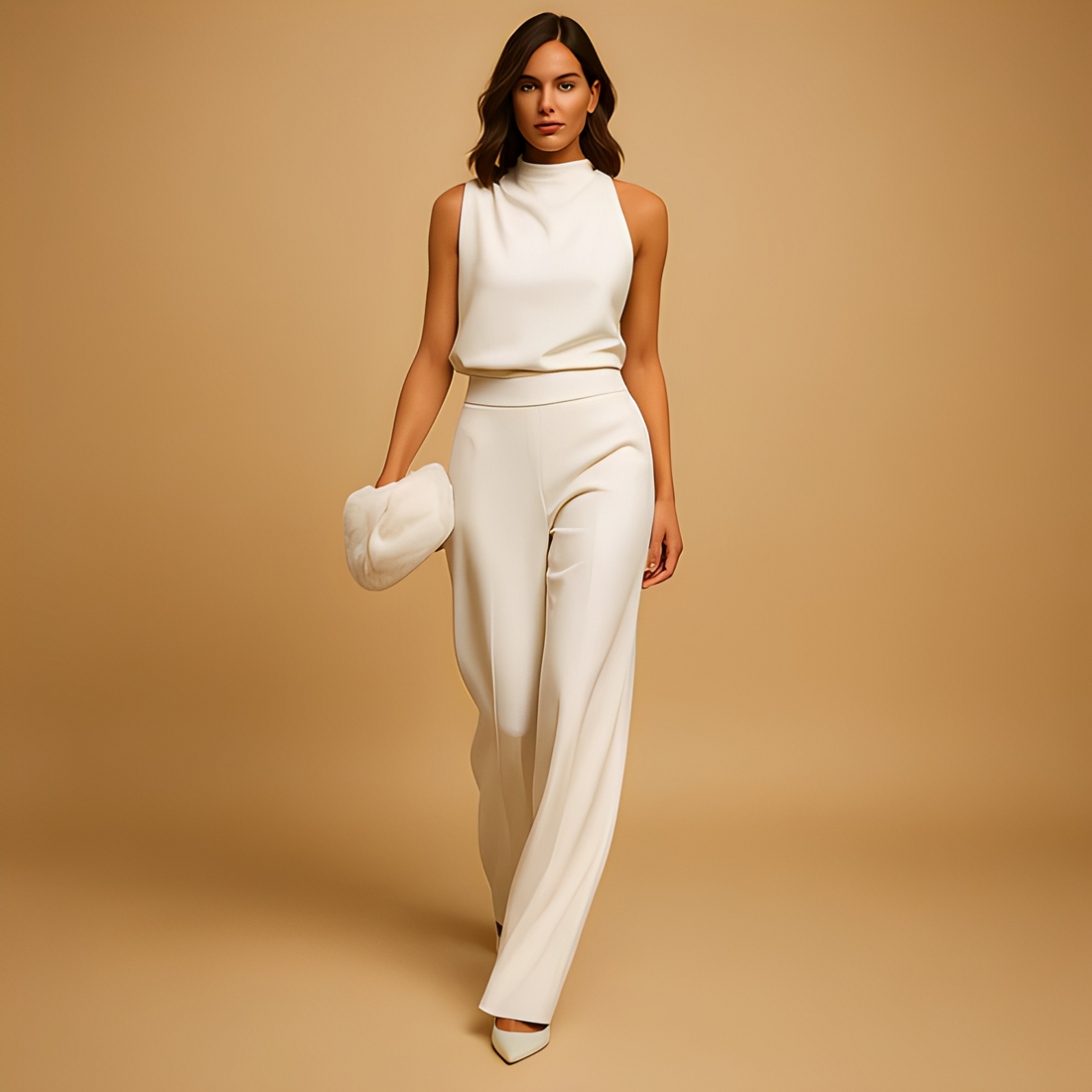 Almerra - Sleeveless jumpsuit with wide legs for women