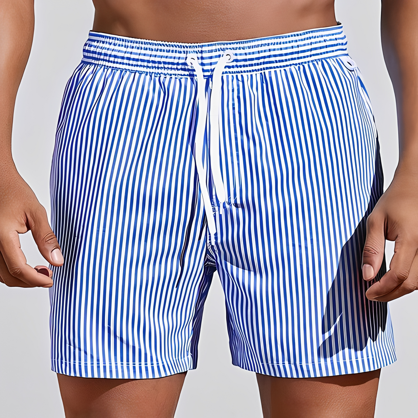 Jando - Men's casual summer striped shorts