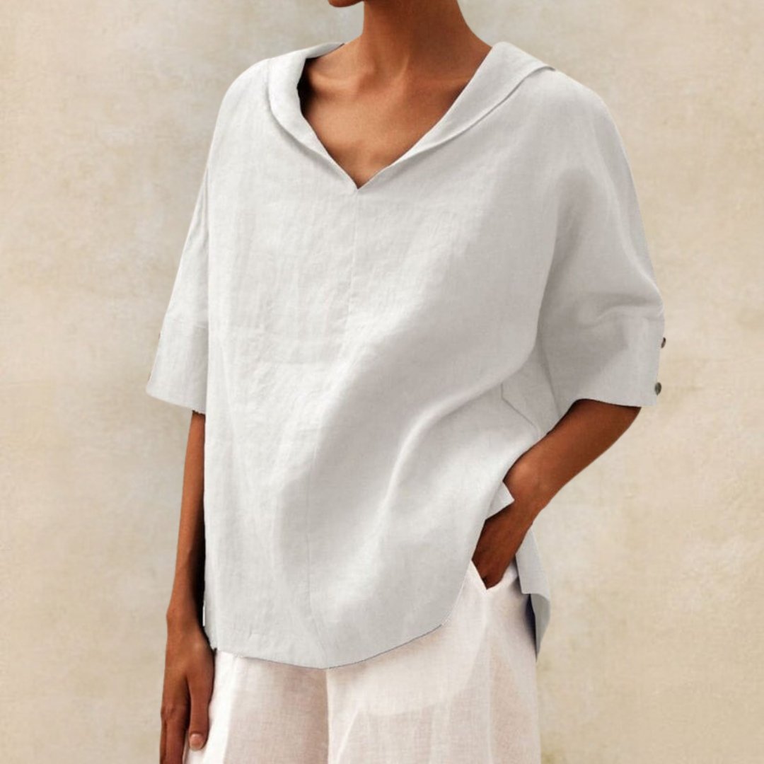 Lena – Casual Blouse with V-Neck for Women