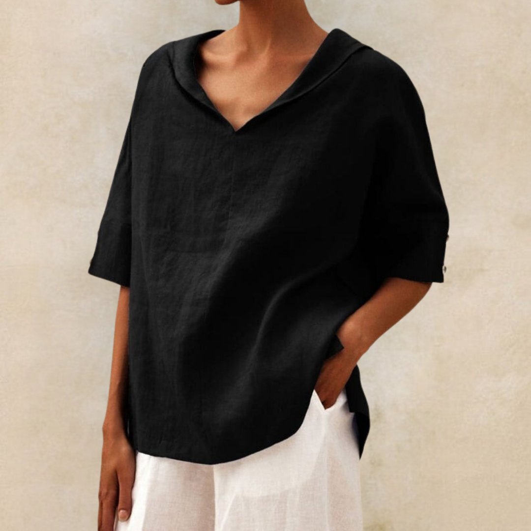 Lena – Casual Blouse with V-Neck for Women