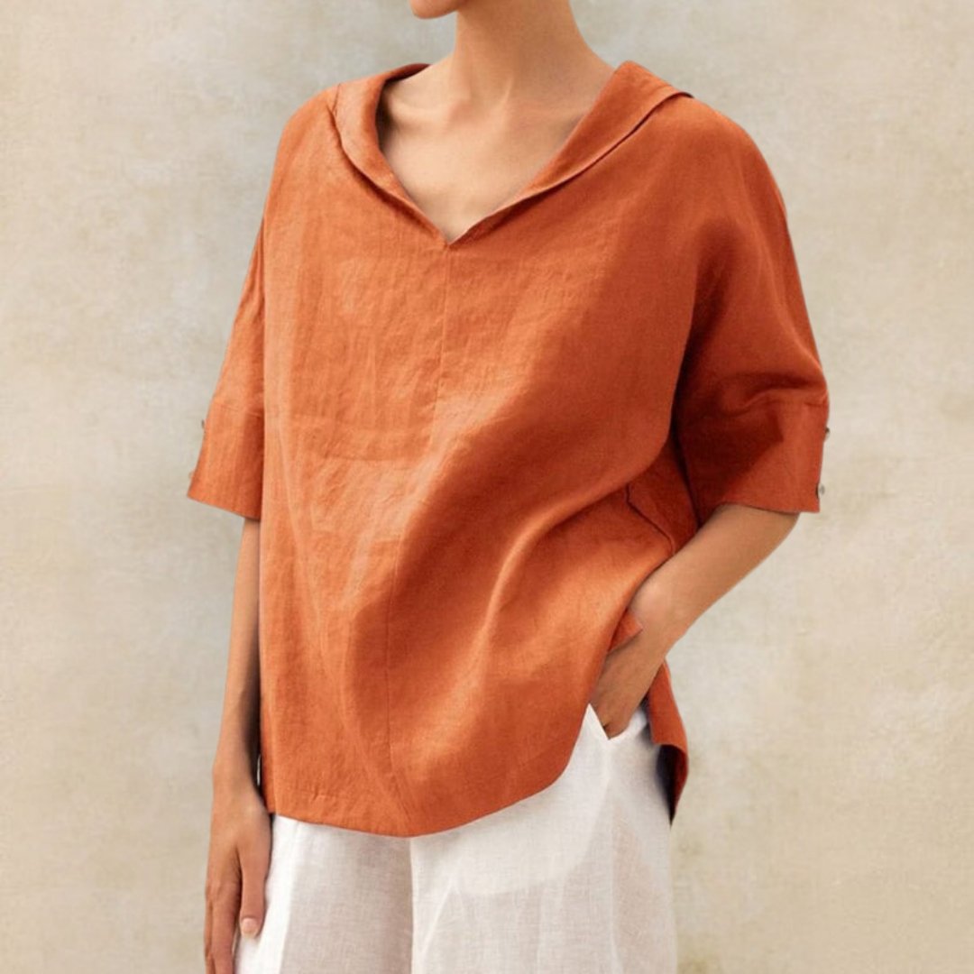 Lena – Casual Blouse with V-Neck for Women