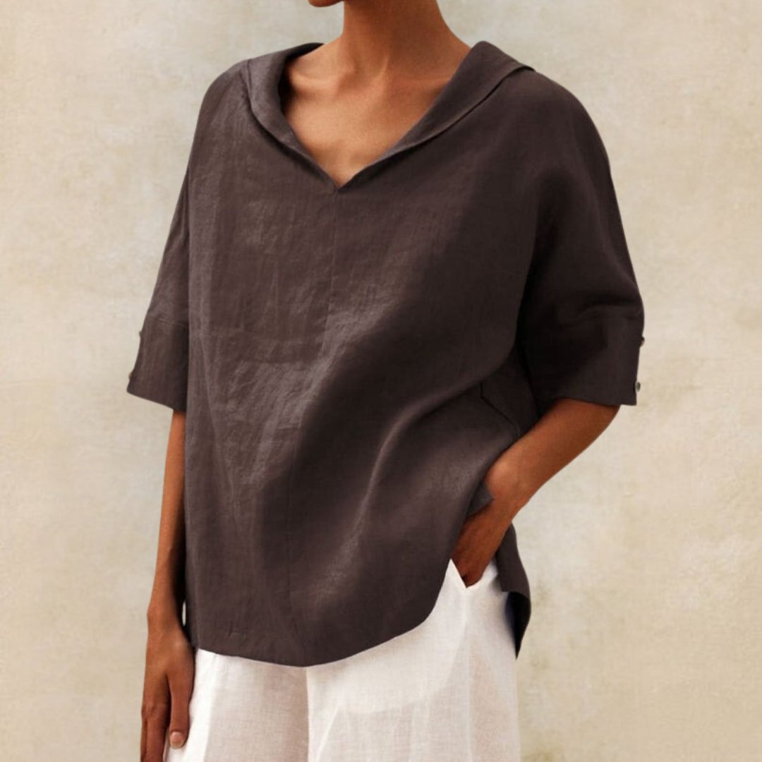 Lena – Casual Blouse with V-Neck for Women