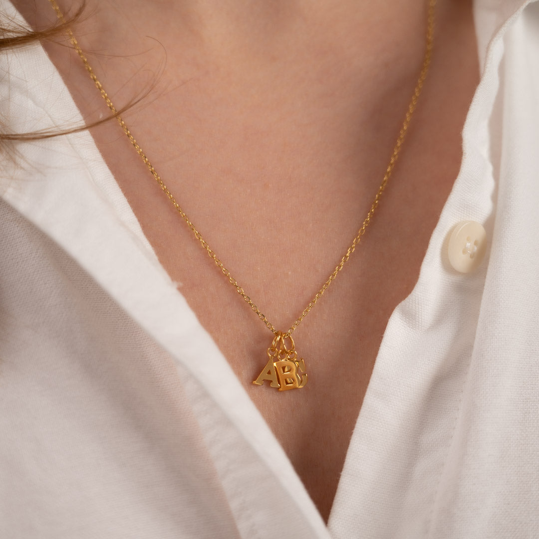 Sabrina - Gold Letter Pendant