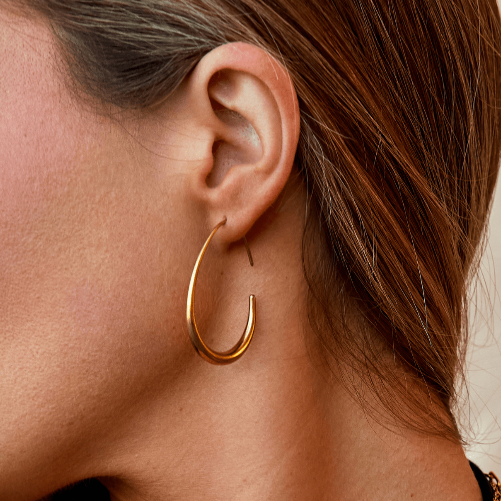 Nica – Golden Contemporary Earrings