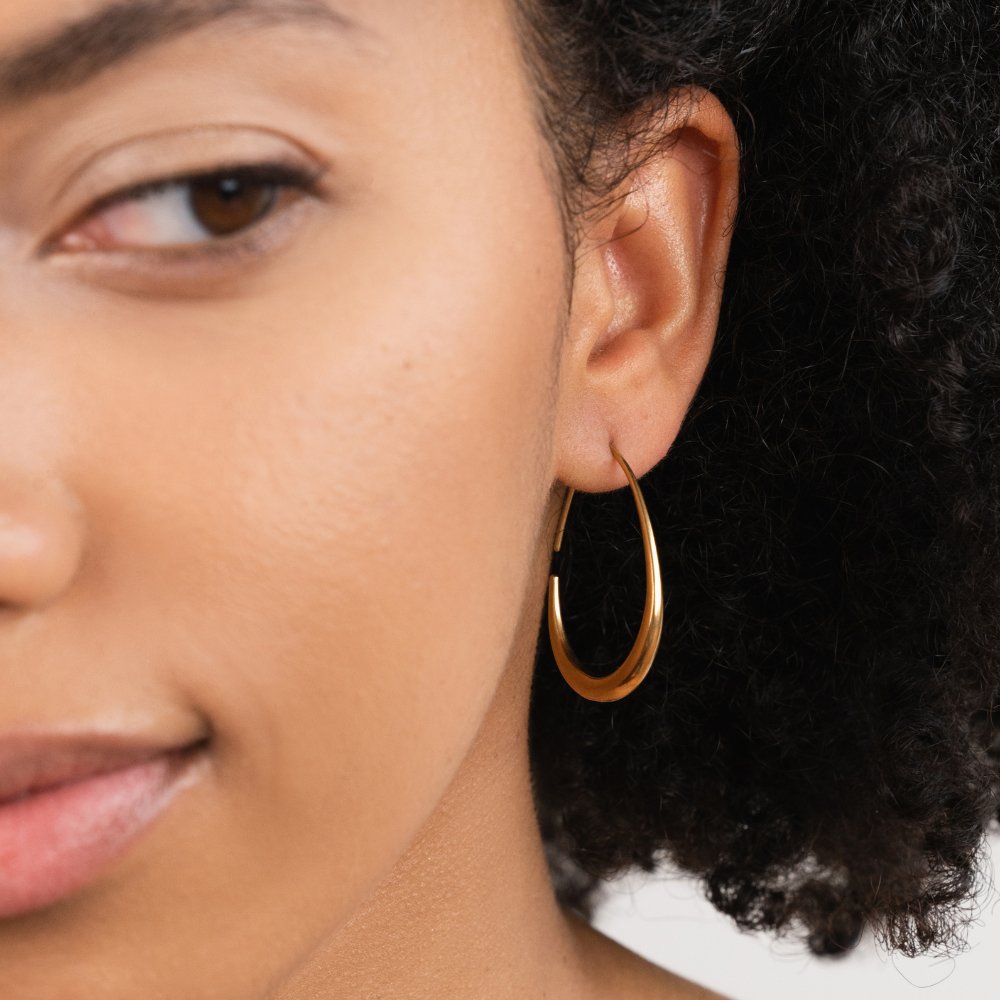 Nica – Golden Contemporary Earrings