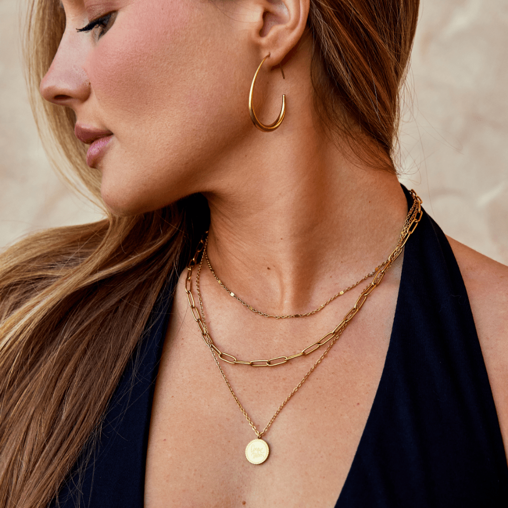Nica – Golden Contemporary Earrings