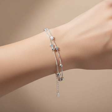 Yuna – Double Circle Star Bracelet Korean Style