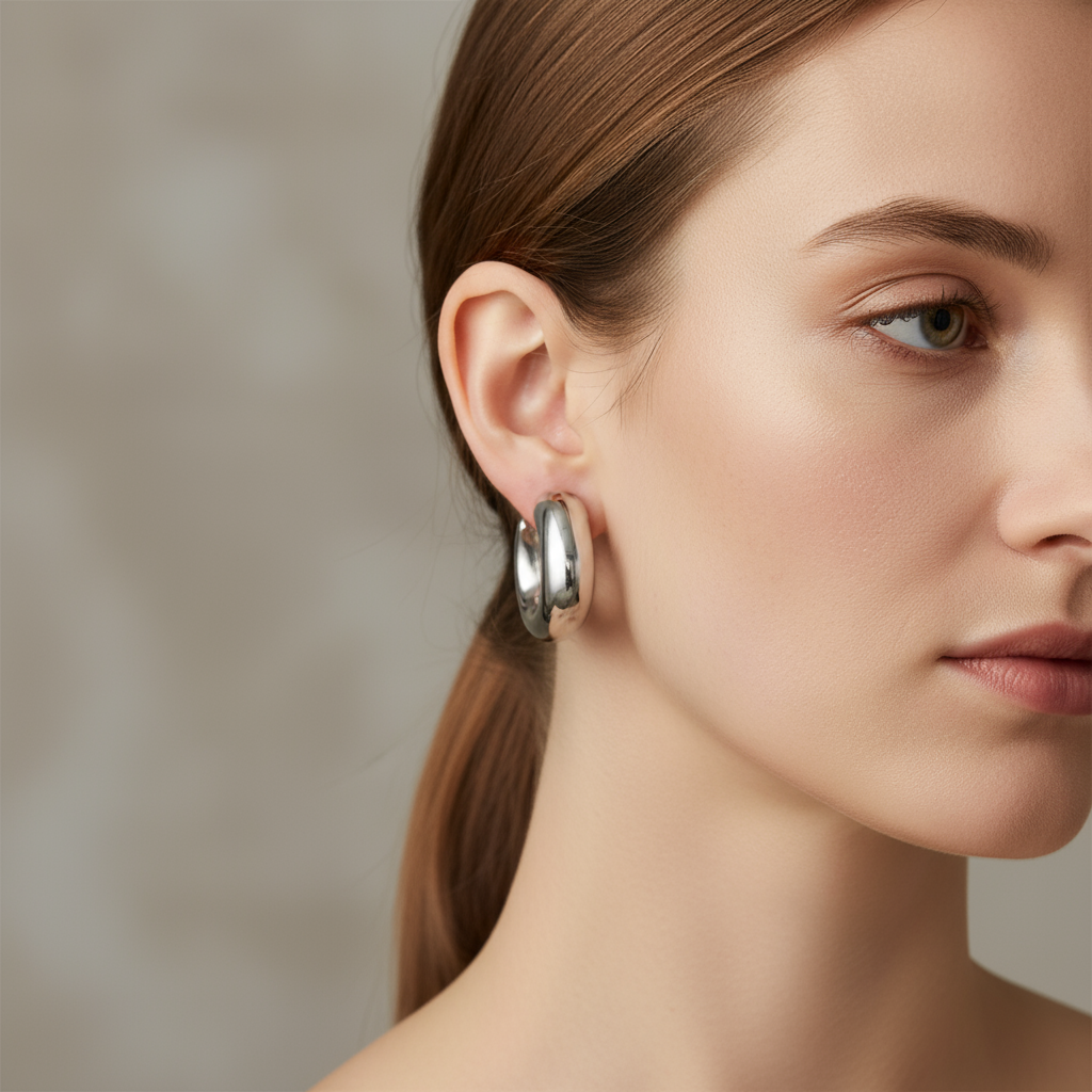 Amandine – Thick hoops of modern design
