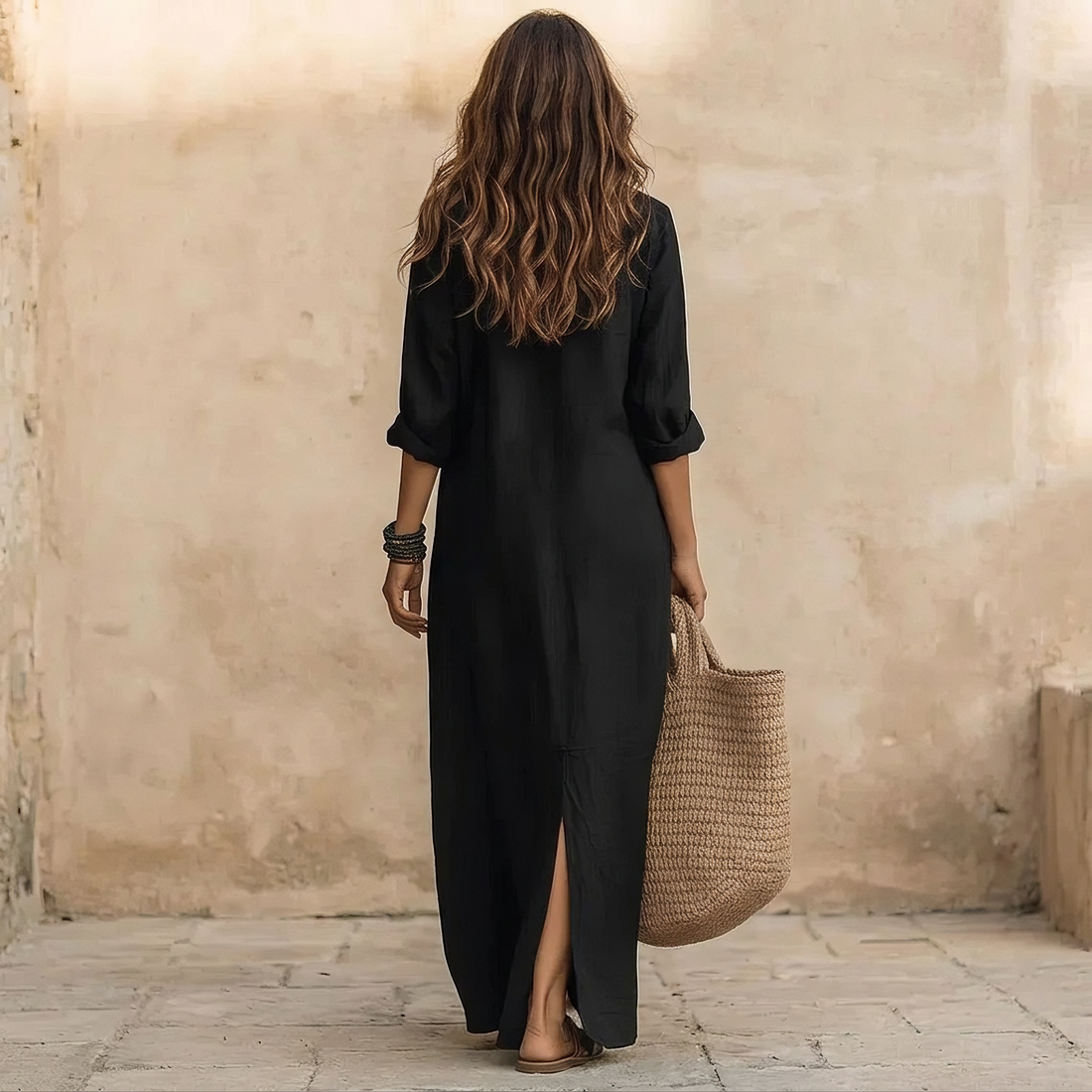 Reggie - Minimalist Maxi Shirt Dress