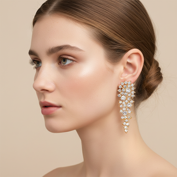 Eloise – Clip earrings with rhinestone non-pierced