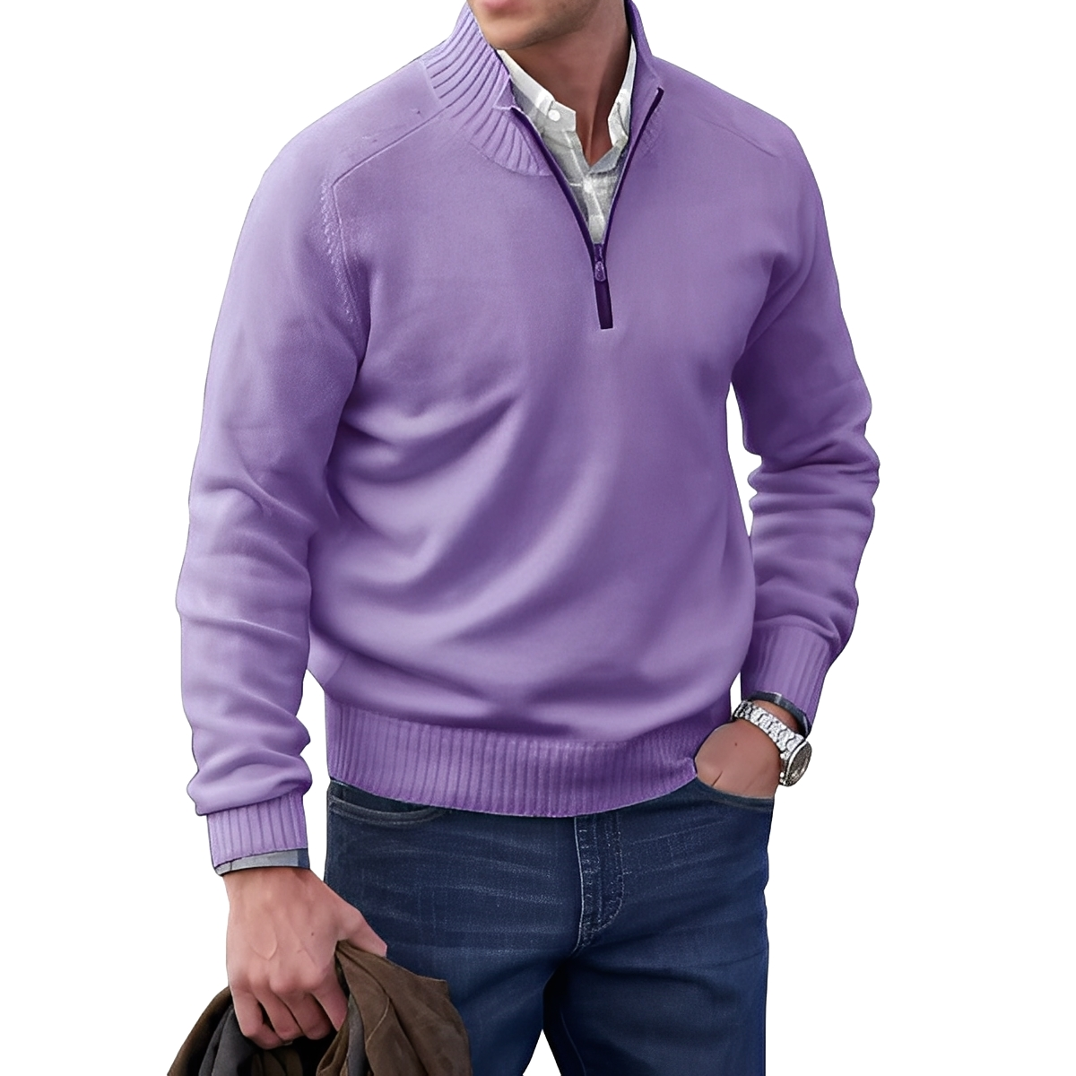 Jeremy - Sleek zip-up sweater for men