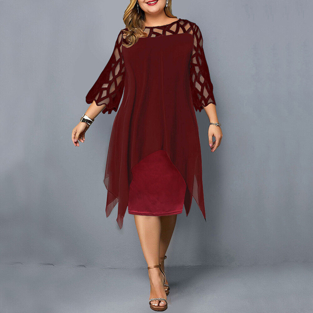 Cathryn - Graceful midi dress for plus sizes
