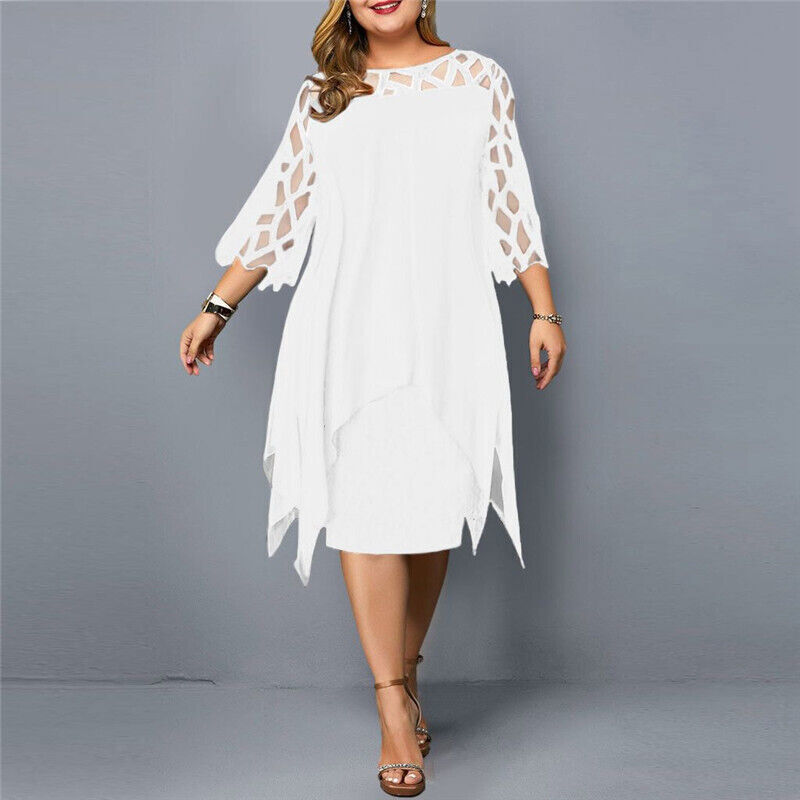 Cathryn - Graceful midi dress for plus sizes