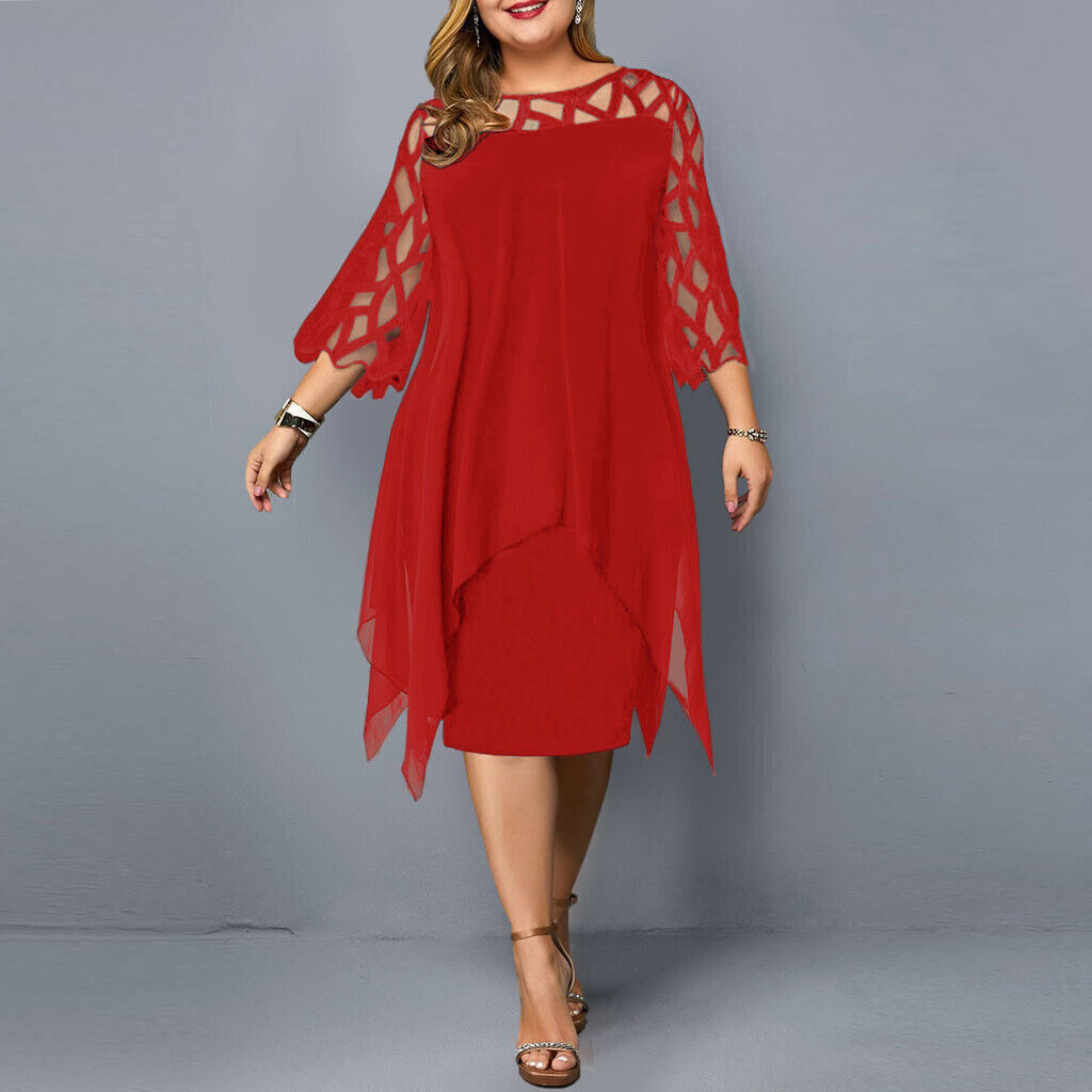 Cathryn - Graceful midi dress for plus sizes