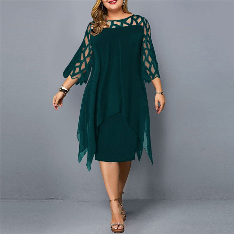Cathryn - Graceful midi dress for plus sizes