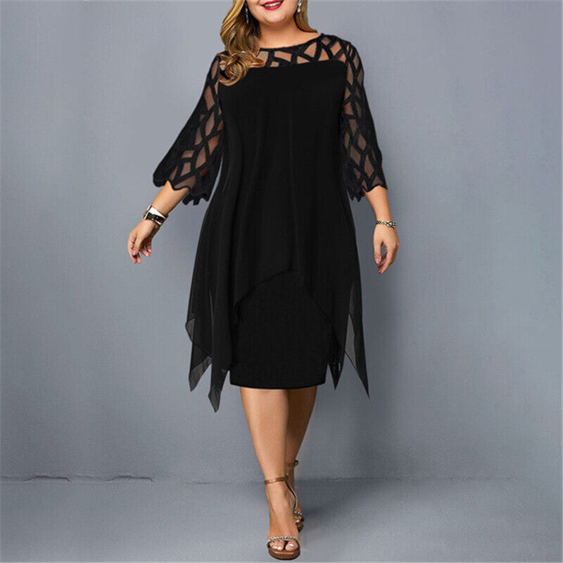 Cathryn - Graceful midi dress for plus sizes